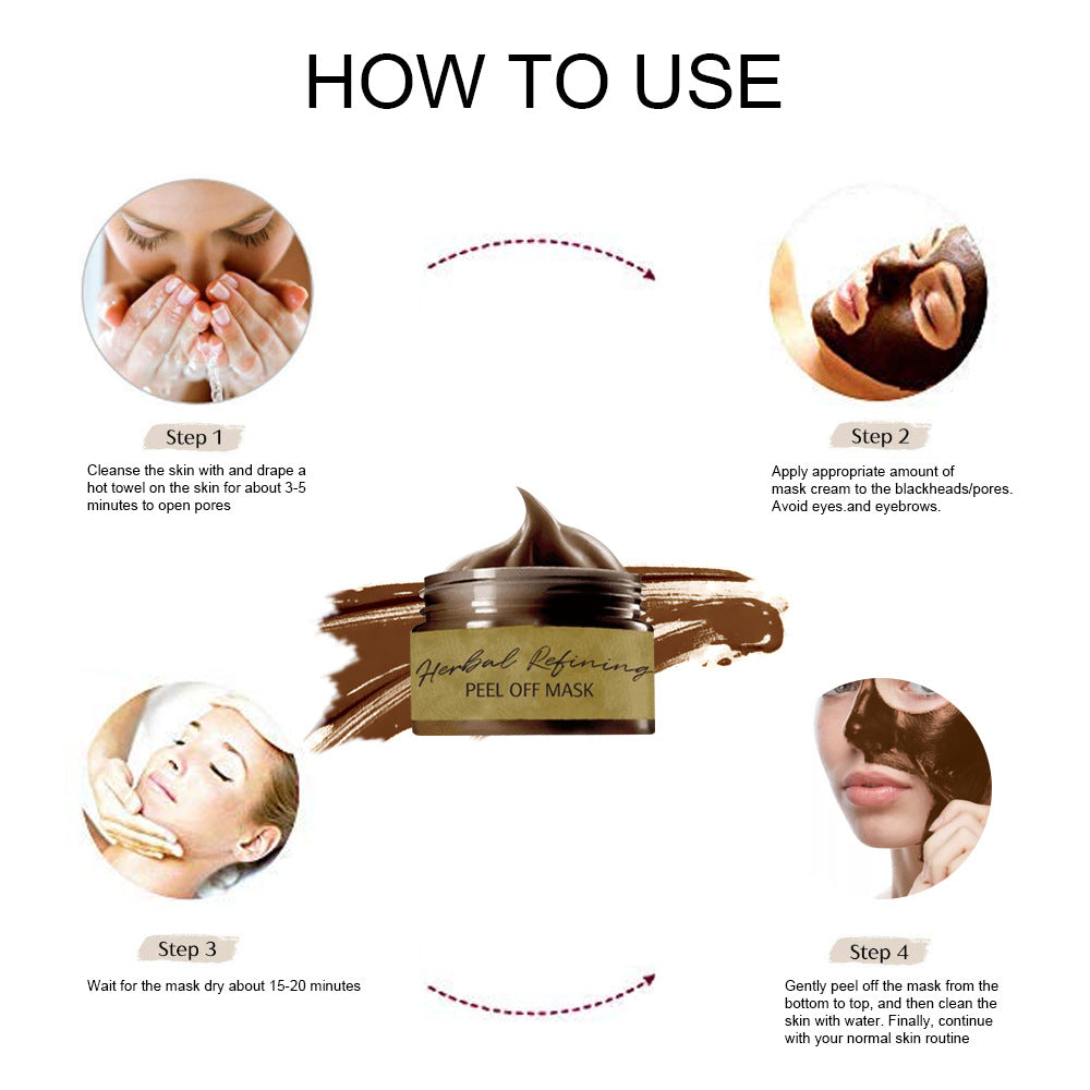Blackhead removal mask Apply a tear-off mask to shrink pores and tear off a deep cleansing mask